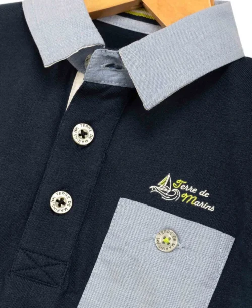 Polo Manches Longues Bleu Marine Garçon Avec Poche Poitrine -Vetements Simples Magasin prod 391 polo ml bleu marin balteka 666x812 fc7ea0111e0b