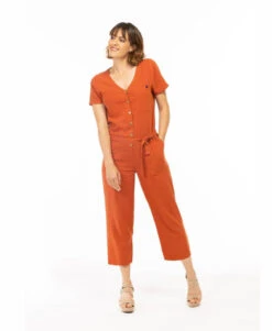 Combinaison Femme Manches Courtes Rouille