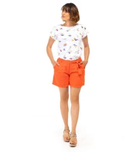 Short Fluide Corail Femme -Vetements Simples Magasin prod 4027 short vermillon litche 666x812 fc7ea0111e0b