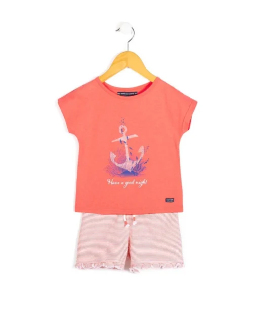 Ensemble Pyjama Corail Fille T-shirt + Short