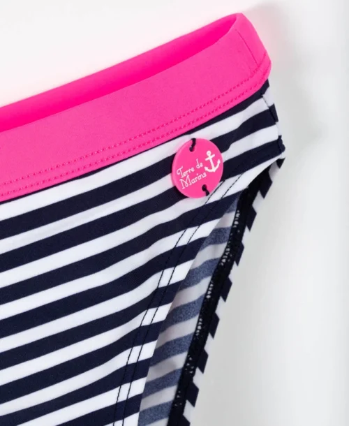 Maillot De Bain 2 Pièces Fille Rayé Bicolore -Vetements Simples Magasin prod 4156 maillot de bain fond blanc raye bleu malisa 666x812 fc7ea0111e0b