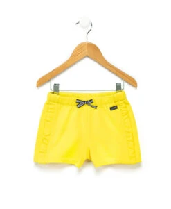 Short En Molleton Jaune Fille