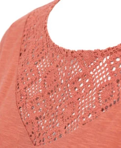 T-shit Femme Rouge Brique Avec Col En Dentelle -Vetements Simples Magasin prod 4307 tee shirt mc brique clair citroni 666x812 fc7ea0111e0b