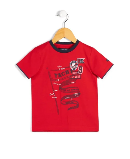 T-shirt Rouge Col Rond Garçon