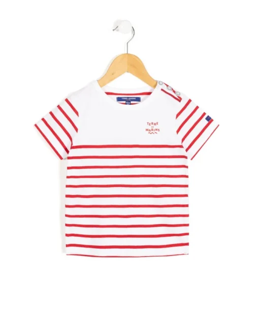 MARINIERE MC FOND BLANC RAYE ROUGE AQOI