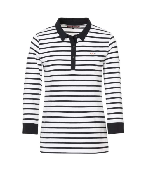 Polo Rayé Femme Manches 3/4