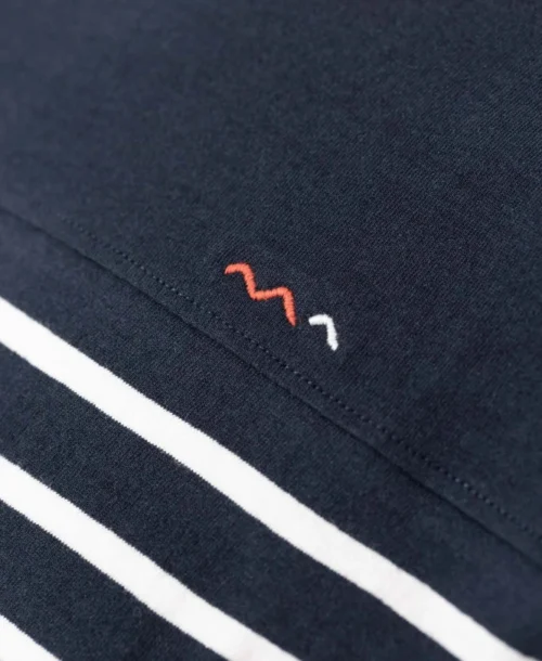 Marinière Manches Courtes Homme Fond Bleu Marine Rayé Blanc -Vetements Simples Magasin prod 4559 mariniere mc fond indigo raye blanc gaspar 666x812 fc7ea0111e0b
