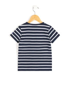Marinière Enfant Bleu Marine -Vetements Simples Magasin prod 4564 mariniere mc fond indigo raye blanc aqoi 666x812 fc7ea0111e0b