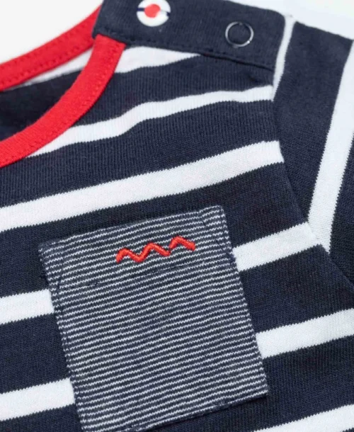 Marinière Bleu Marine Bébé -Vetements Simples Magasin prod 4574 mariniere ml fond indigo raye blanc pely 666x812 fc7ea0111e0b