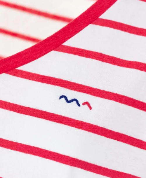 MARINIERE MC RAYE BLANC/ROSE HIBISCUS PALAVA -Vetements Simples Magasin prod 4598 mariniere mc raye blanc rose hibiscus palava 666x812 fc7ea0111e0b