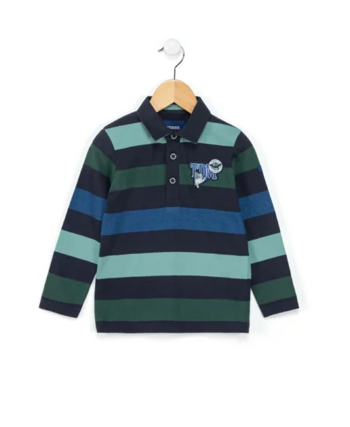 POLO ML FOND BLEU RAYE MULTICOLOR BATURO