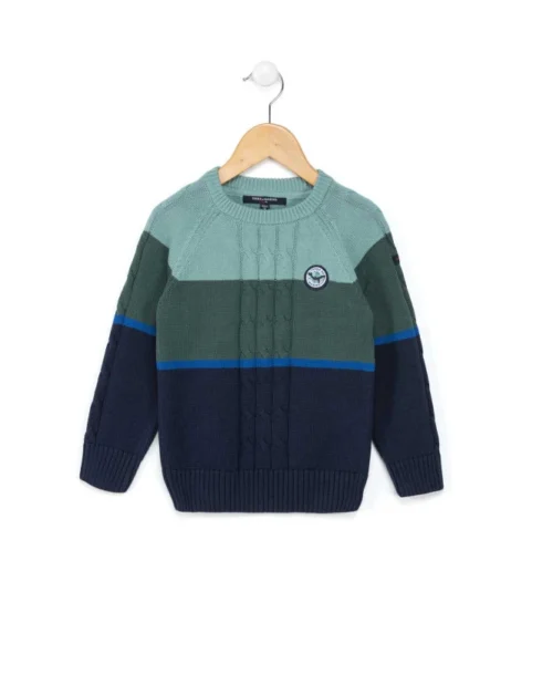 Pull Rayé Garçon Vert/bleu