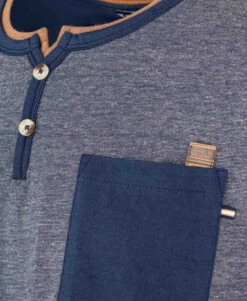 T-shirt Homme Manches Longues Avec Poche -Vetements Simples Magasin prod 484 tee shirt ml bleu marin karou 666x812 fc7ea0111e0b