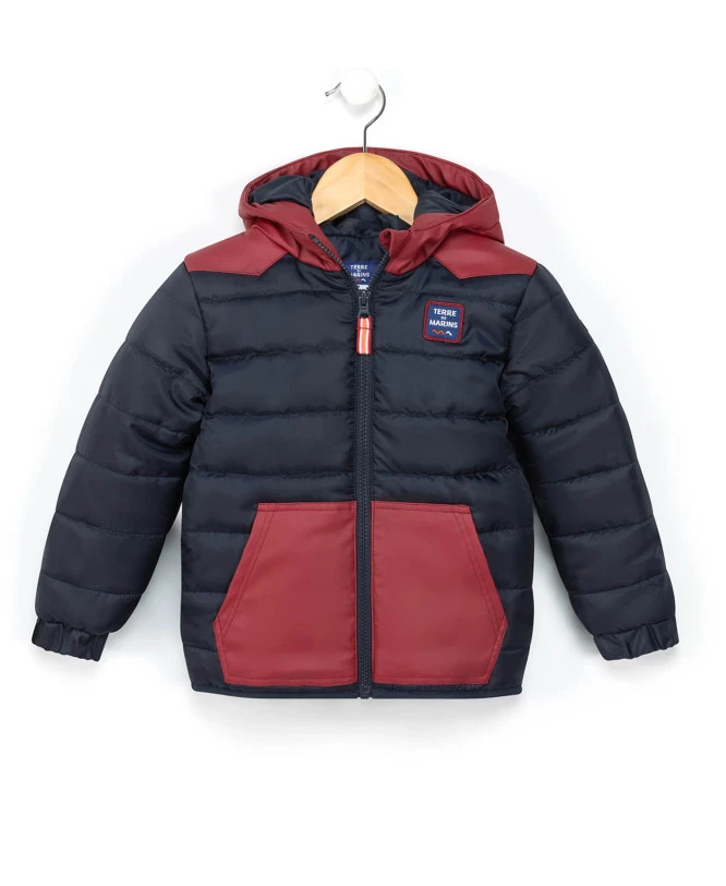 Doudoune à Capuche Garçon Bleu Marine/rouge 3 Doudoune à Capuche Garçon Bleu Marine/rouge
