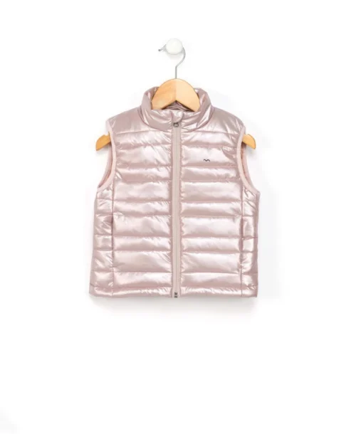 Doudoune Sans Manches Rosé Irisé Fille