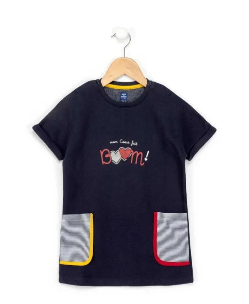 Robe En Molleton Bleu Marine Fille