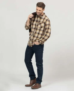 Chemise à Carreaux Marron Homme -Vetements Simples Magasin prod 5215 chemise chemisier ml carreaux chocolat fedra 666x812 fc7ea0111e0b