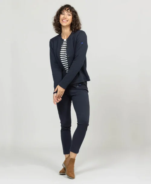 Pantalon Bleu Marine 7/8ème Femme