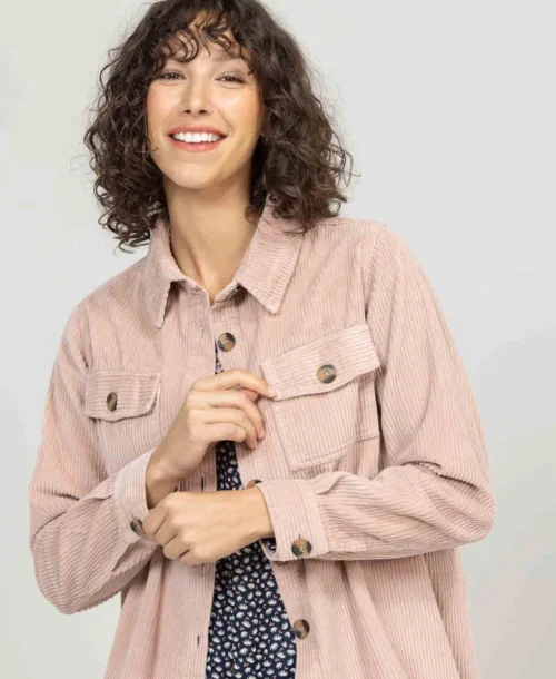 Veste En Velours Côtelée Rose Femme