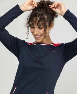 Robe Manches Longues Bleu Marine Femme -Vetements Simples Magasin prod 5262 robe ml indigo cirra 666x812 fc7ea0111e0b