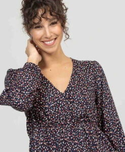 Robe Courte Imprimé Manches Longues Femme -Vetements Simples Magasin prod 5267 robe ml imprime multico bely 666x812 fc7ea0111e0b