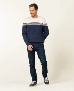 Pull Bicolore Homme -Vetements Simples Magasin prod 5349 pull bleu mineral karay 666x812 fc7ea0111e0b