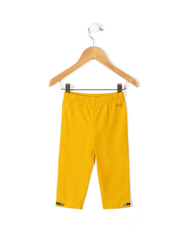 Legging Court Jaune Fille 3 Legging Court Jaune Fille