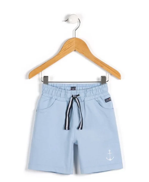 Bermuda En Molleton Bleu Ciel Garçon