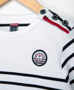 Marinièree Authentique Bébé -Vetements Simples Magasin prod 5462 mariniere ml fond blanc opt raye marine cabatage 666x812 fc7ea0111e0b