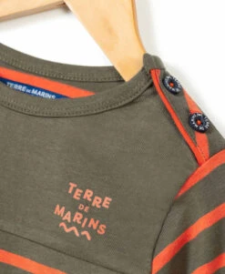 Marinière Manches Longues Garçon Orange/kaki 7 Marinière Manches Longues Garçon Orange/kaki -Vetements Simples Magasin prod 5466 mariniere ml fond kaki raye paprika cabatage 666x812 fc7ea0111e0b