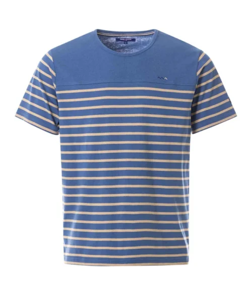 Marinière Manches Courtes Homme Bleu/beige