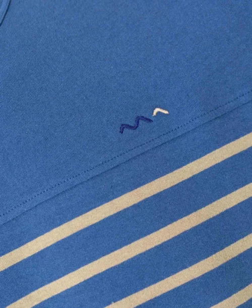 Marinière Manches Courtes Homme Bleu/beige -Vetements Simples Magasin prod 5731 mariniere mc fond bleu raye sable gaspar 666x812 fc7ea0111e0b