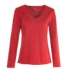 T-shirt Rouge Manches Longues Femme