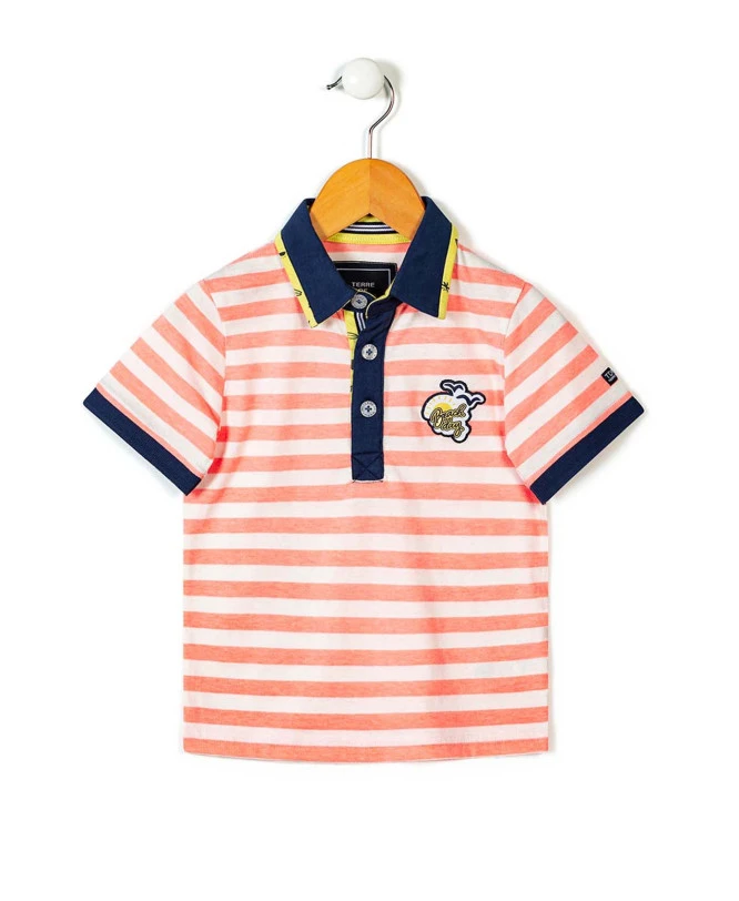 POLO MC FOND NATUREL RAYE ORANGE ASTIKA 3 POLO MC FOND NATUREL RAYE ORANGE ASTIKA