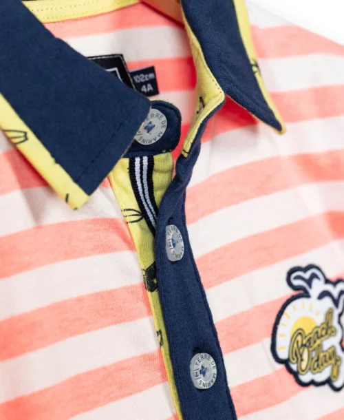 POLO MC FOND NATUREL RAYE ORANGE ASTIKA -Vetements Simples Magasin prod 5848 polo mc fond naturel raye orange astika 666x812 fc7ea0111e0b