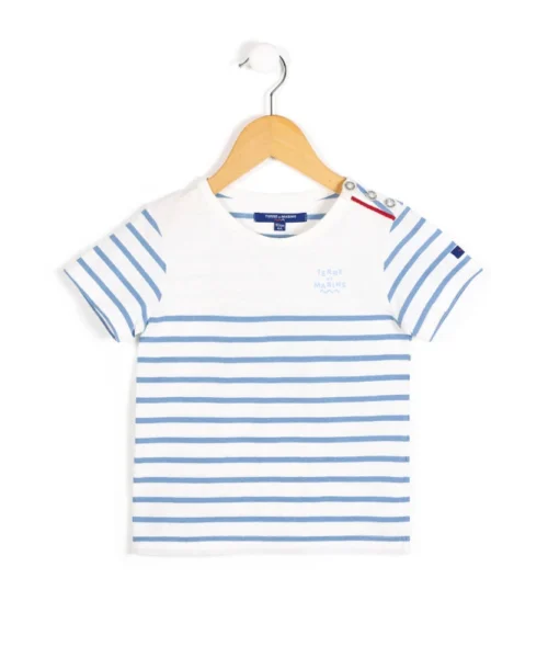 MARINIERE MC FOND NATUREL RAYE BLEU CIEL AQOI