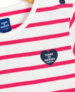 Marinière Manches Courtes Rose/blanc Fille -Vetements Simples Magasin prod 5887 mariniere mc fd naturel ry rose hibiscus pobati bis 666x812 fc7ea0111e0b