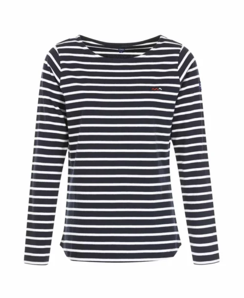 MARINIERE ML FOND INDIGO RAYE BLANC PACAGE