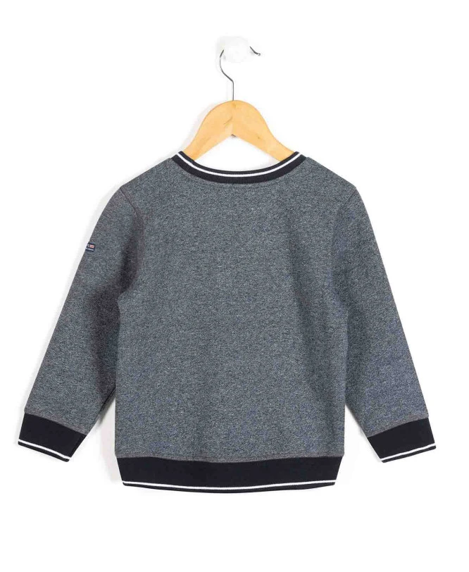 Sweat Bleu Marine Chiné Garçon 4 Sweat Bleu Marine Chiné Garçon – Image 2