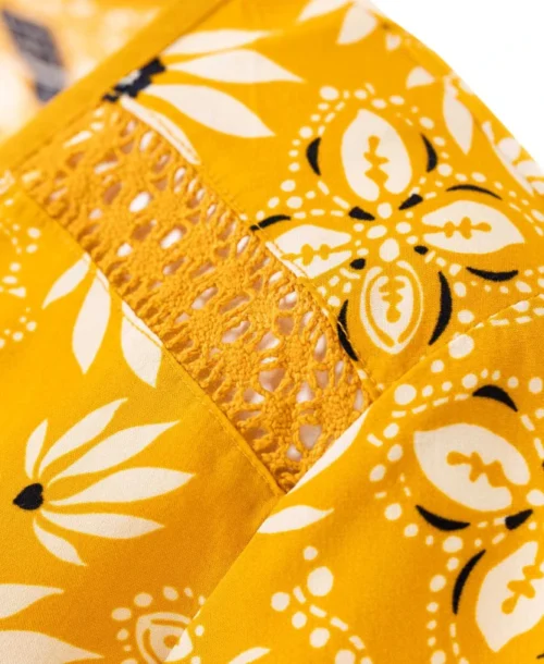 Blouse Manches Courtes Imprimé Jaune Femme -Vetements Simples Magasin prod 6021 blouse mc imprime jaune claie 666x812 fc7ea0111e0b