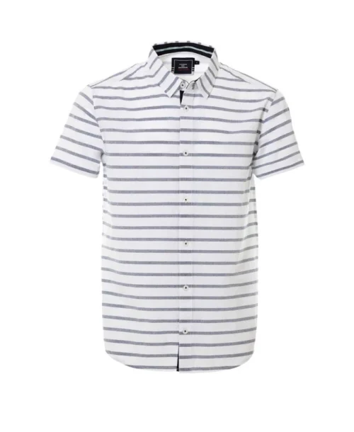 Chemise Rayée Manches Courtes Homme