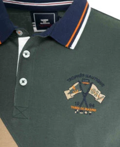 Polo Manches Longues Rayure Oblique Homme -Vetements Simples Magasin prod 606 polo ml vert bouteille bleu indigo lorens 666x812 fc7ea0111e0b