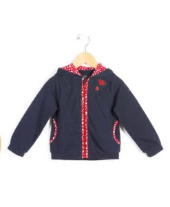 Veste à Capuche "coeurs" Bleu Marine Fille