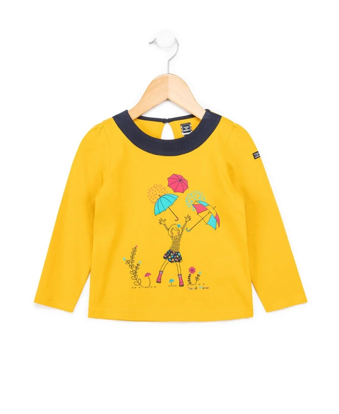 T-shitrt Manches Longues Fille Imprimé Jaune 3 T-shitrt Manches Longues Fille Imprimé Jaune