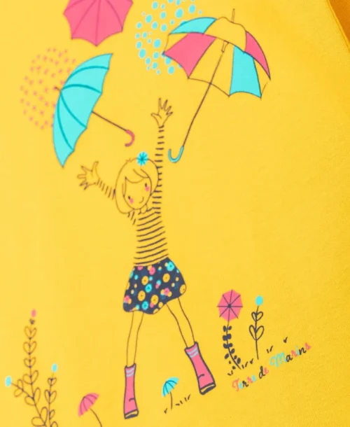 T-shitrt Manches Longues Fille Imprimé Jaune -Vetements Simples Magasin prod 633 tee shirt ml jaune cumin evaline 666x812 fc7ea0111e0b