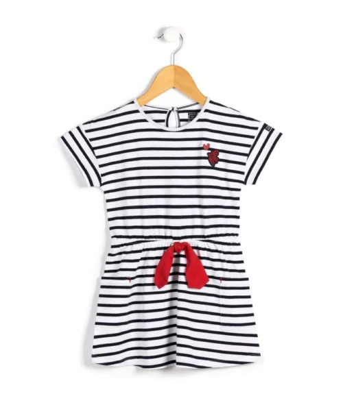 ROBE MC FOND BLANC RAYE INDIGO ALUNE