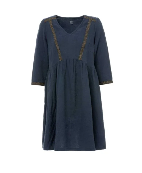 Robe Femme Manches 3/4 Gaze De Coton