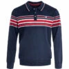 Pull Bleu Marine Homme Rayures Placées