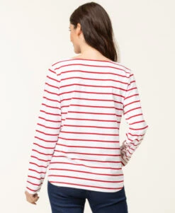 Marinière Manches Longues Femme Fond Blanc Rayé Rouge 8 Marinière Manches Longues Femme Fond Blanc Rayé Rouge -Vetements Simples Magasin prod 6583 mariniere ml fond blanc raye rouge pacage 666x812 fc7ea0111e0b