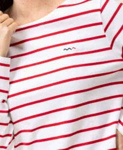 Marinière Manches Longues Femme Fond Blanc Rayé Rouge 9 Marinière Manches Longues Femme Fond Blanc Rayé Rouge -Vetements Simples Magasin prod 6584 mariniere ml fond blanc raye rouge pacage 666x812 fc7ea0111e0b